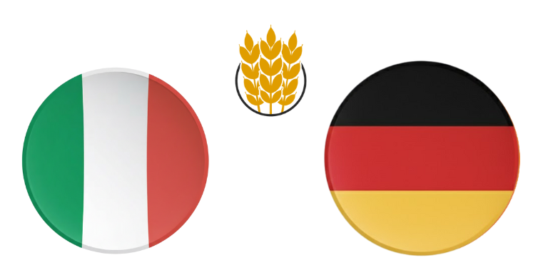 italy and German flags
