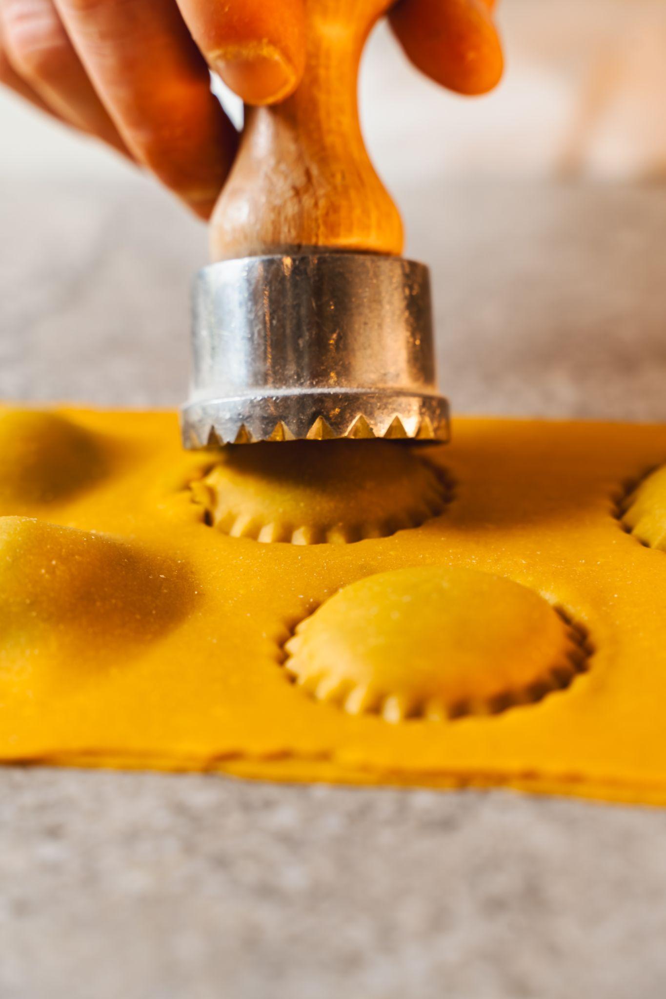 Fresh pasta nests dusted with flour for storage