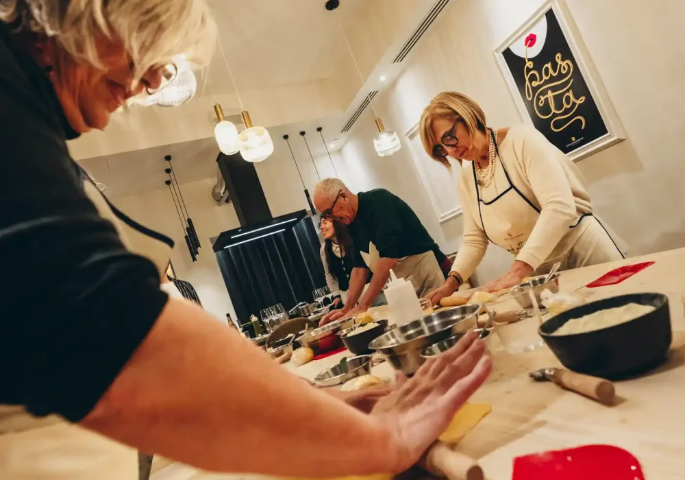 person making pasta class
