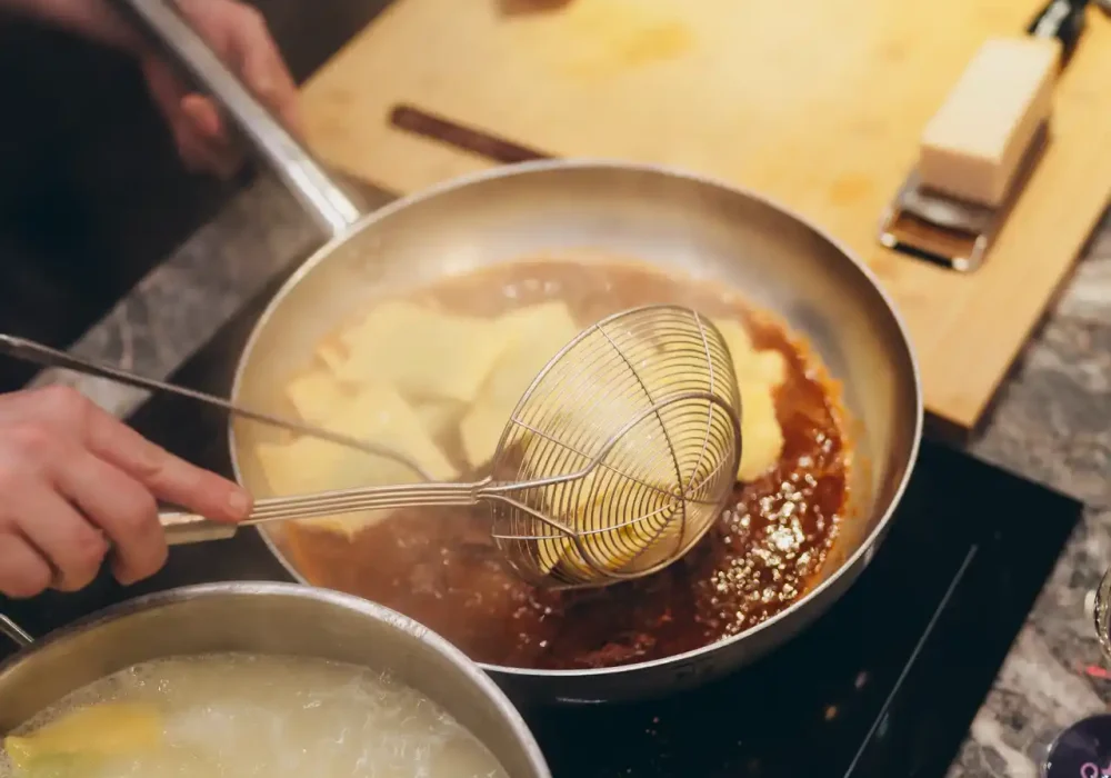 chef preparing ravioli pasta