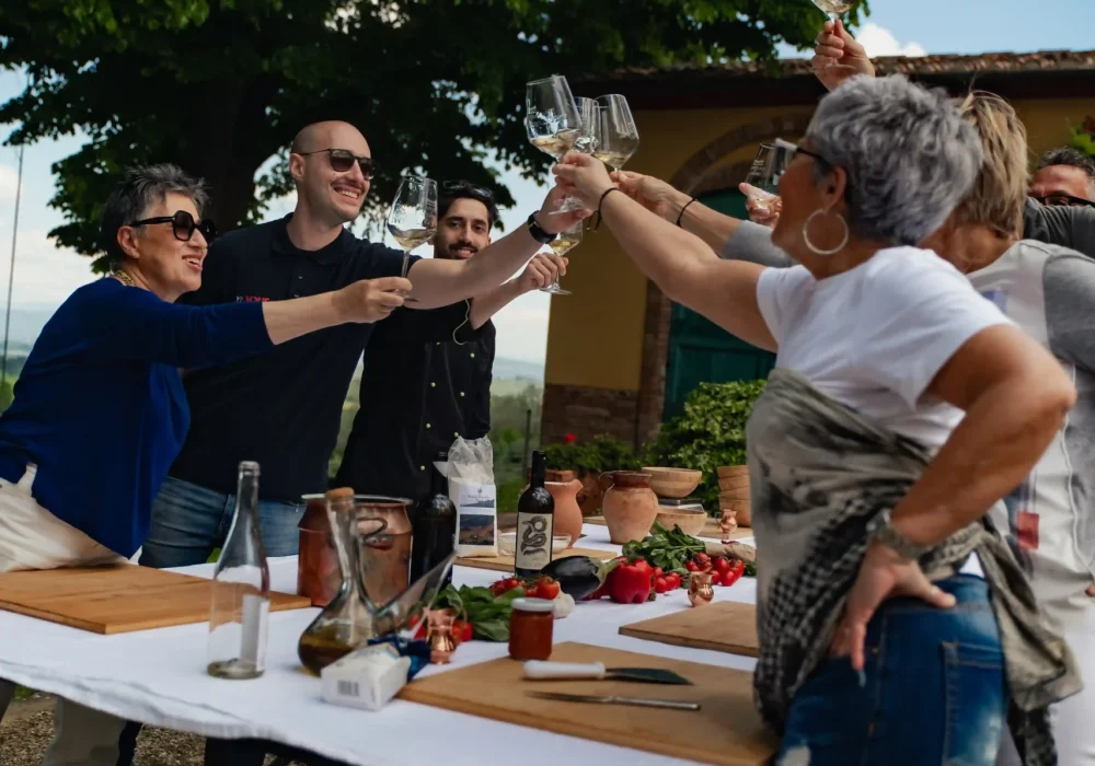 people with glasses of wine